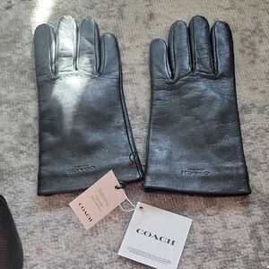 Coach Black Leather Gloves